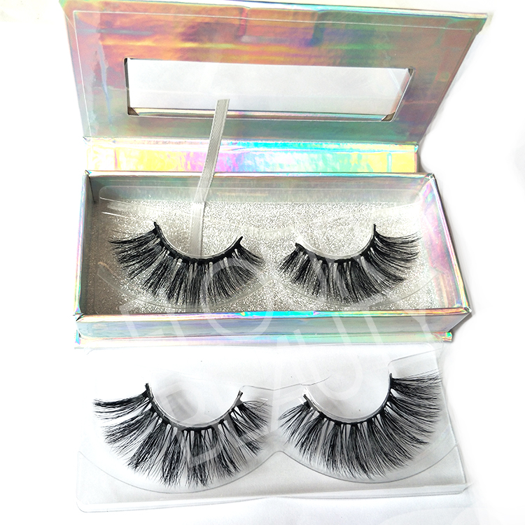 Russian volume double 3D layer faux mink eyelashes vendors China EL27